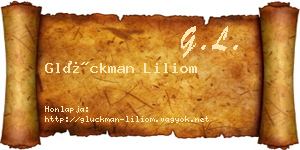 Glückman Liliom névjegykártya